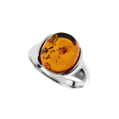 Anello in argento con Ambra Baltica