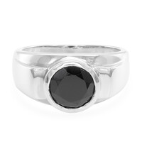 Anello da uomo in argento con Spinello Nero
