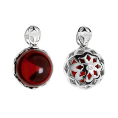 Ciondolo in argento con Ambra Rossa Colombiana
