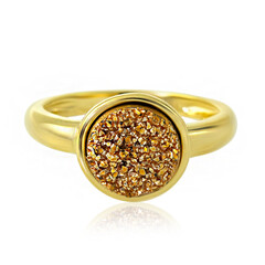 Anello in argento con Quarzo Glitter Dorato