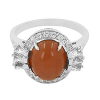Anello in argento con Pietra di Luna Arancione