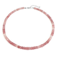 Collana in argento con Quarzo Rosa di Saver