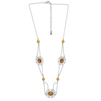 Collana in argento con Ambra Baltica