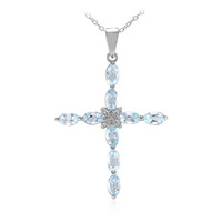 Collana in argento con Topazio Blu Cielo