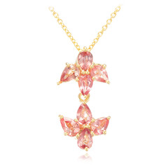 Collana in oro con Zaffiro Padparadscha (non riscaldato) (AMAYANI)