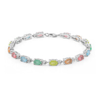 Bracciale in argento con Quarzo rosa pastello