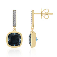Orecchini in oro con Topazio Blu Londra