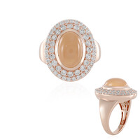 Anello in argento con Pietra di Luna Pesca (KM by Juwelo)