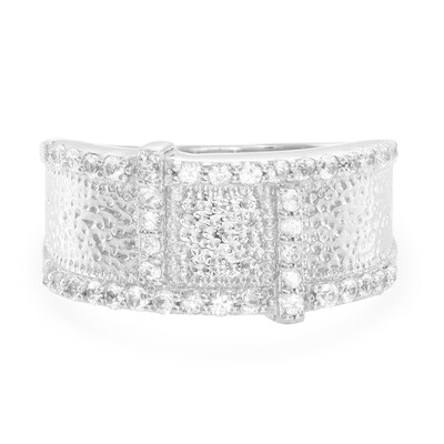 Anello in argento con Zaffiro Bianco