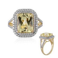 Anello in oro con Kunzite Canarino
