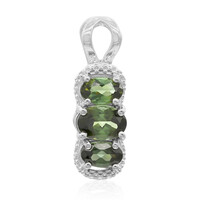 Ciondolo in argento con Tormalina Verde Brasiliana