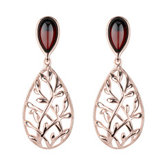 Orecchini in argento con Ambra Baltica color Ciliegia