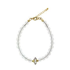 Bracciale in argento con Quarzo Bianco (Lapis Vitalis)