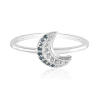Anello in argento con Diamante Blu SI1