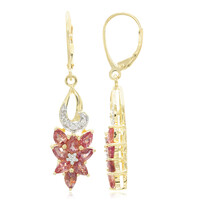 Orecchini in oro con Zaffiro Padparadscha (non riscaldato) (AMAYANI)