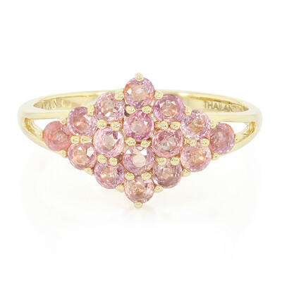 Anello in oro con Zaffiro Padparadscha (non riscaldato) (AMAYANI)