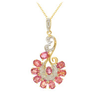 Collana in oro con Zaffiro Padparadscha (non riscaldato) (AMAYANI)