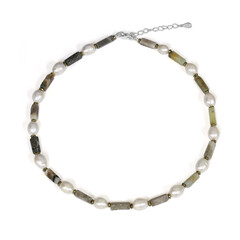 Collana in argento con Ossidiana Fiocco di Neve (TPC)