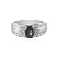 Anello in argento con Zaffiro Stellato Nero