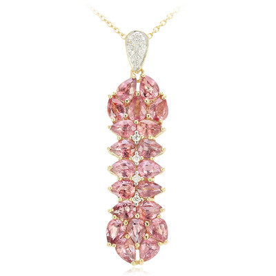 Collana in oro con Zaffiro Padparadscha (non riscaldato) (AMAYANI)
