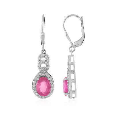 Orecchini in argento con Zaffiro Rosa del Madagascar