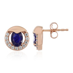 Orecchini in argento con Zaffiro Blu del Madagascar
