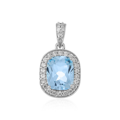Ciondolo in argento con Topazio Blu Cielo