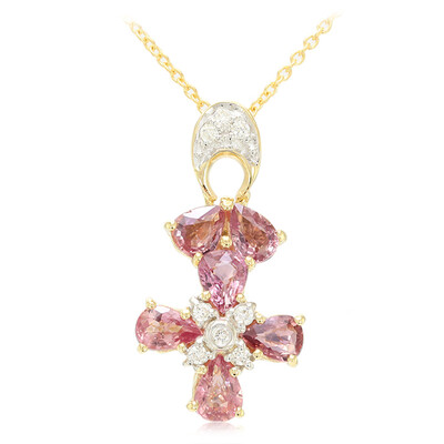 Collana in oro con Zaffiro Padparadscha (non riscaldato) (AMAYANI)