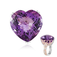 Anello in argento con Ametista Rose de France (Gems en Vogue)