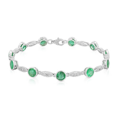 Bracciale in argento con Smeraldo Zambia