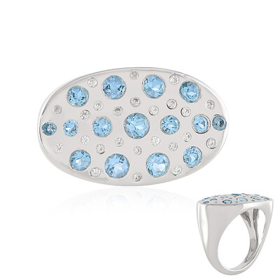 Anello in argento con Topazio Blu Svizzero (de Melo)