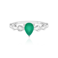 Anello in argento con Onice Verde