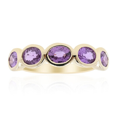 Anello in oro con Zaffiro Ceylon Porpora