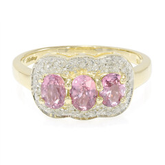 Anello in oro con Zaffiro Padparadscha (non riscaldato)