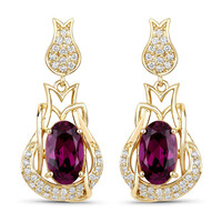 Orecchini in oro con Granato Magenta (SUHANA)
