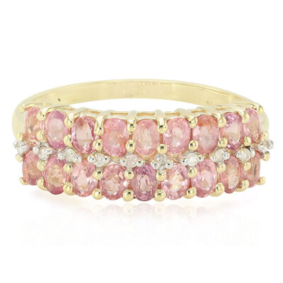 Anello in oro con Zaffiro Padparadscha (non riscaldato)