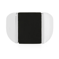 Anello da uomo in argento con Onice Nero
