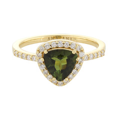 Anello in oro con Tormalina Neon della Nigeria (AMAYANI)