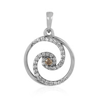 Ciondolo in argento con Diamante Champagne I2