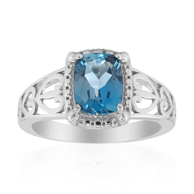 Anello in argento con Topazio Blu Londra