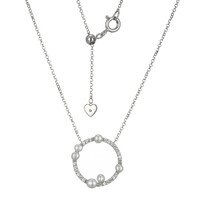Collana in argento con Perla d'Acqua Dolce Bianca