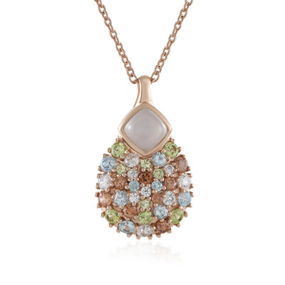 Collana in argento con Pietra di Luna Bianca (KM by Juwelo)