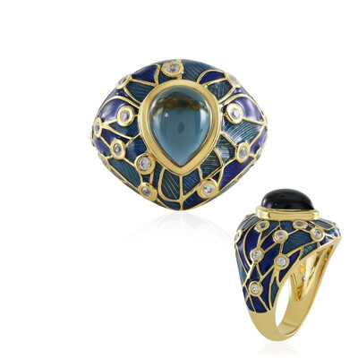 Anello in argento con Topazio Blu Londra