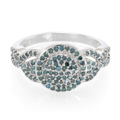 Anello placcato in platino con Diamante Fancy