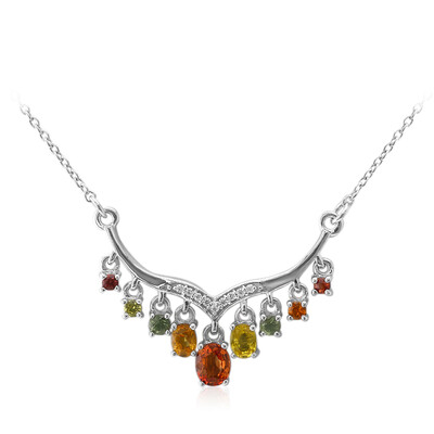 Collana in argento con Zaffiro Fancy