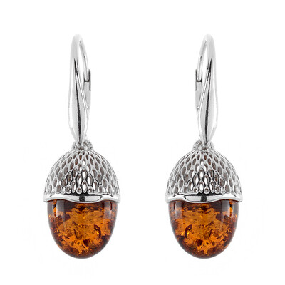 Orecchini in argento con Ambra Baltica Cognac (dagen)