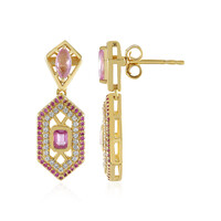 Orecchini in argento con Zaffiro Ceylon Rosa (non riscaldato)