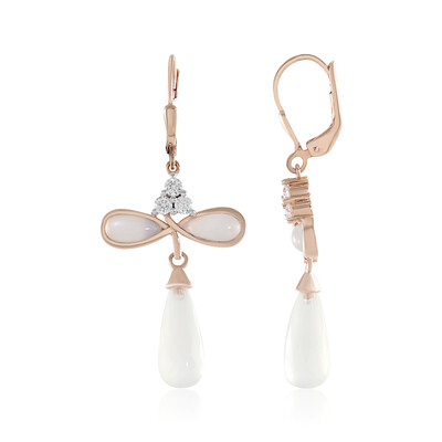 Orecchini in argento con Calcedonio Bianco (KM by Juwelo)