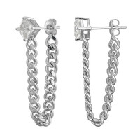 Orecchini in argento con Topazio Bianco