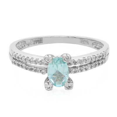 Anello in argento con Fluoroapatite Verde